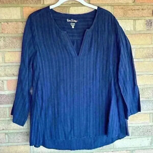 Lilly Pulitzer Women’s 100% cotton  v neck 3/4 sleeve tunic top S